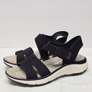 Bionica Black Genuine Leather Adjustable Sandals Women's 7 Comfort Vacation